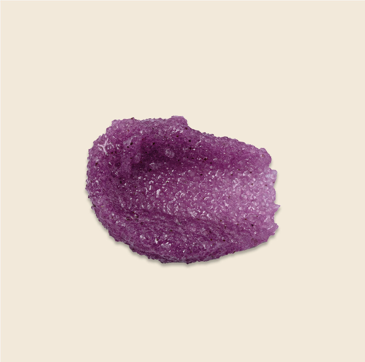 Purple scrub on a beige background
