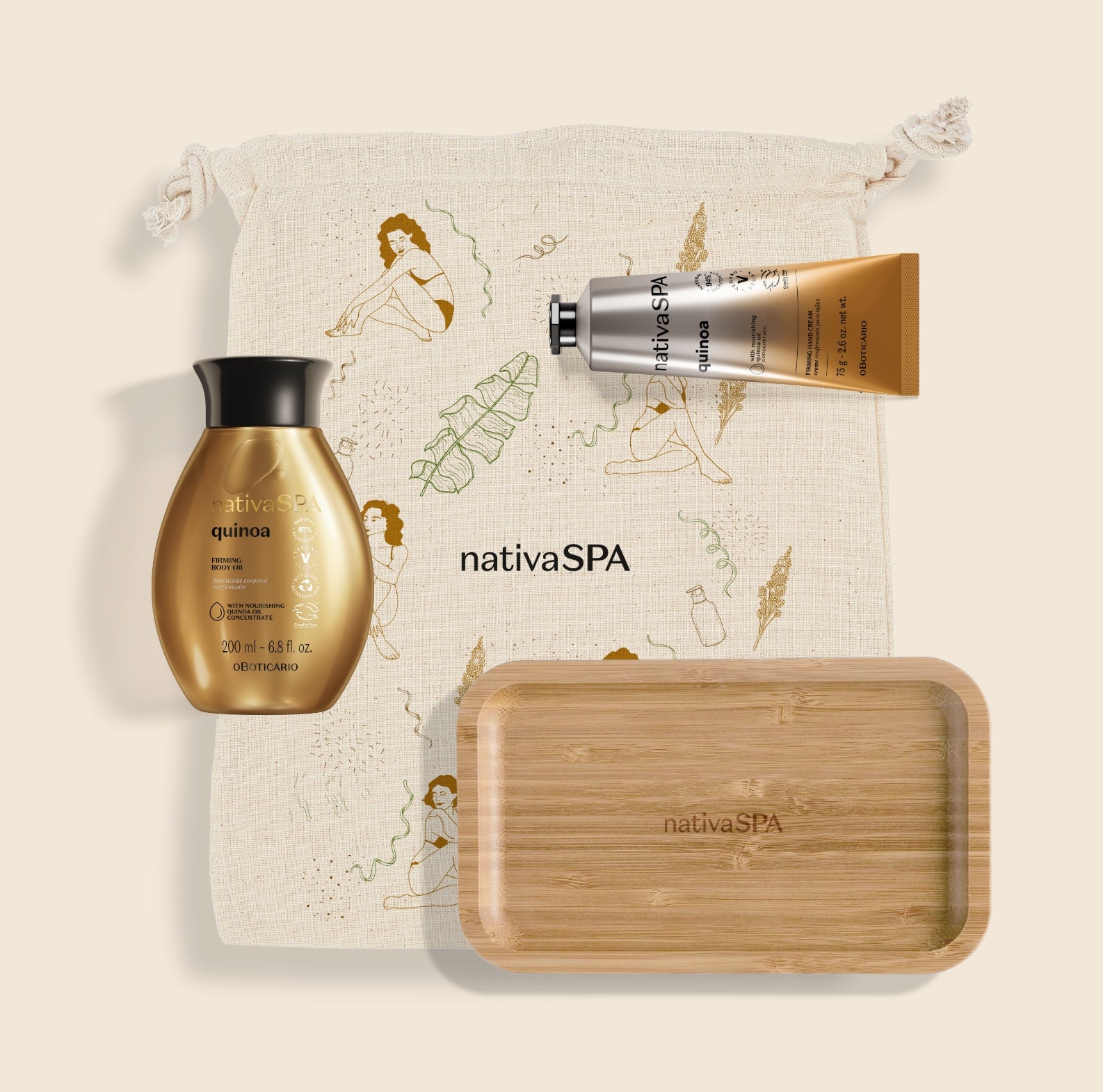 Quinoa Firming Ritual Set with Bamboo Tray