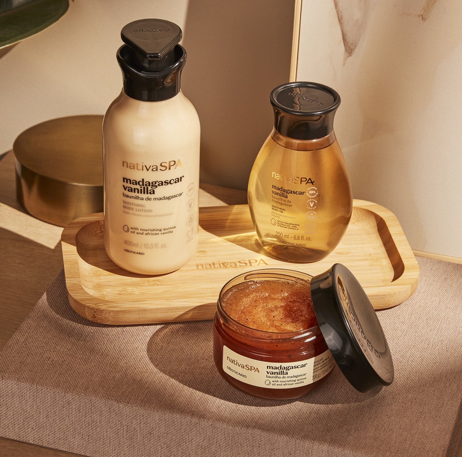 Soothing Vanilla Ritual Set with Bamboo Tray